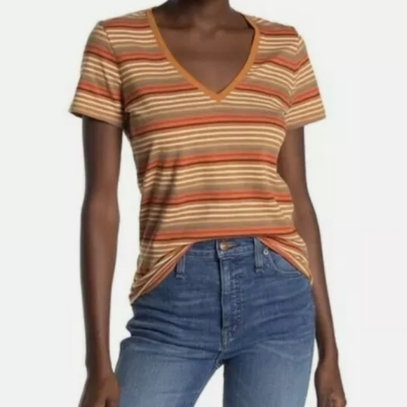 NWT Madewell stripe v neck tops size XXS - Picture 1 of 5